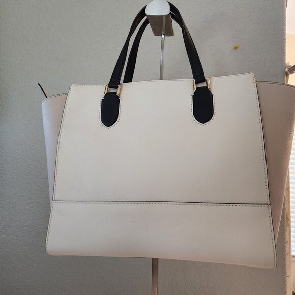 Like New Kate Spade Two-Tone Leather Shoulder Bag Satchel Purse - Picture 4 of 15